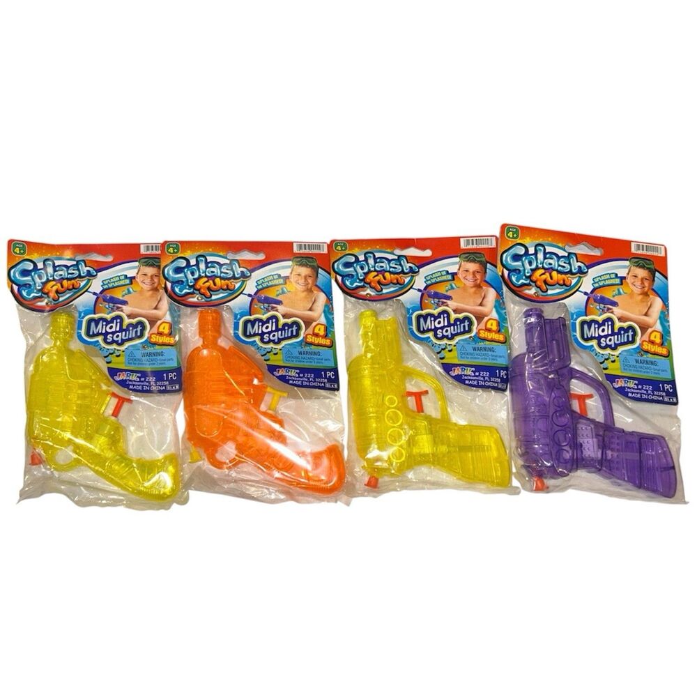 4x Ja-Ru Splash Midi Squirt Mini Water Squirt Gun Toy Ages 4+